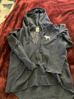 Victoria's Secret PINK Navy Hoodie with Pink Stitching